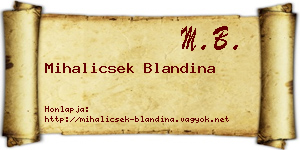 Mihalicsek Blandina névjegykártya